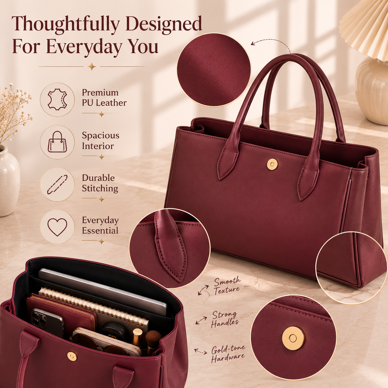 Elara Carry Bag - Maroon