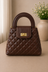 Mira Quilted Crossbody Bag - Brown