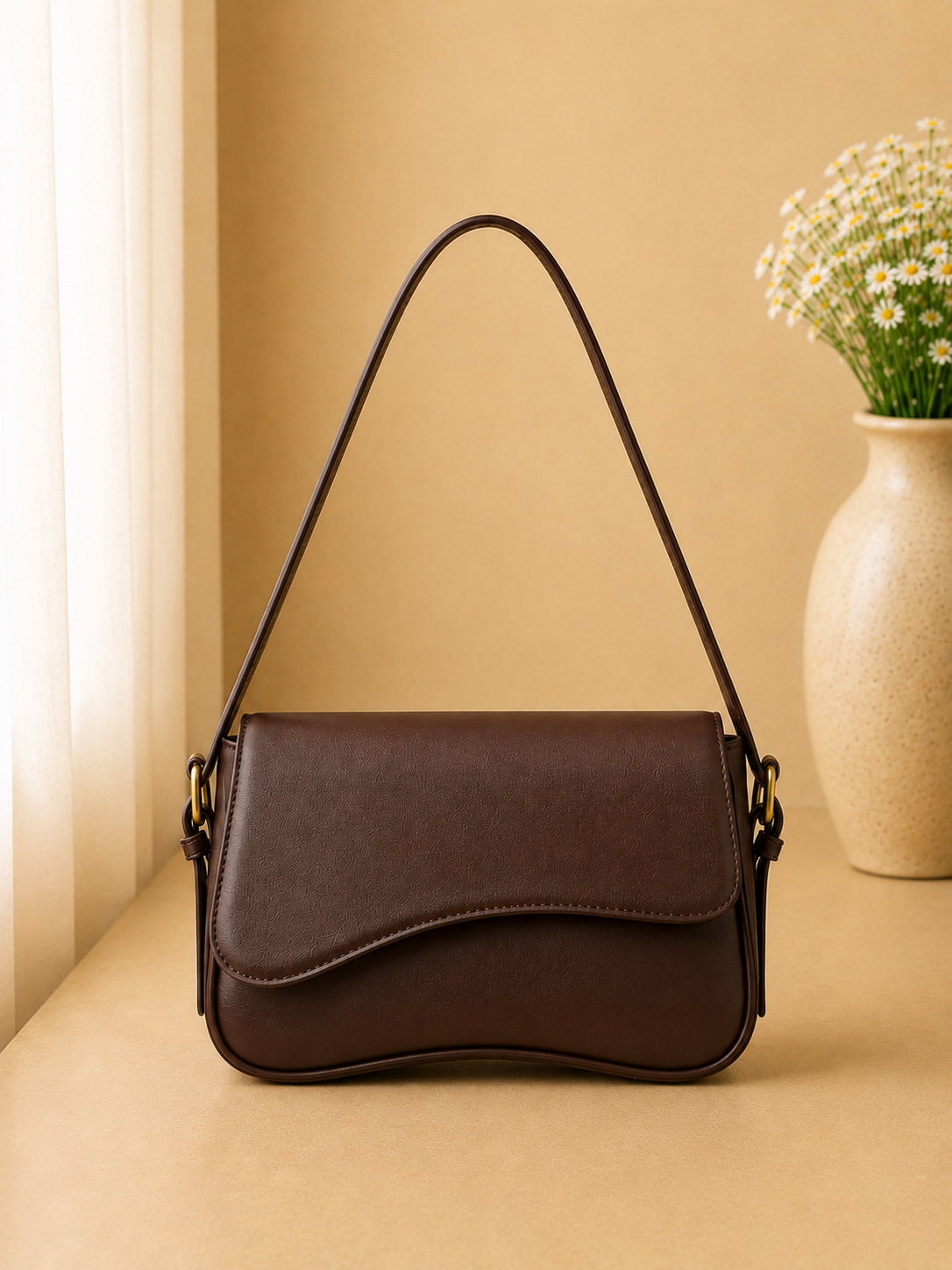 Swan Shoulder Bag - Brown