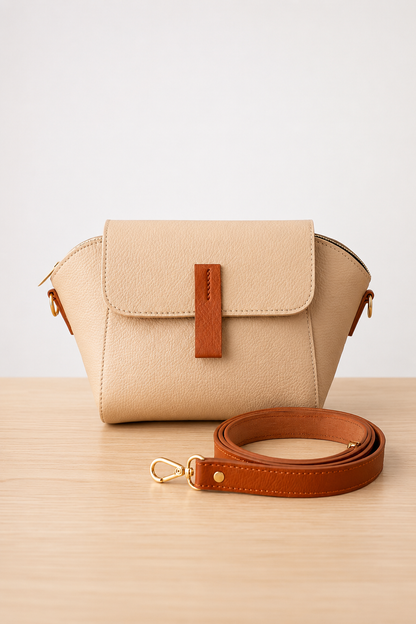 Classic Crossbody Bag - Beige