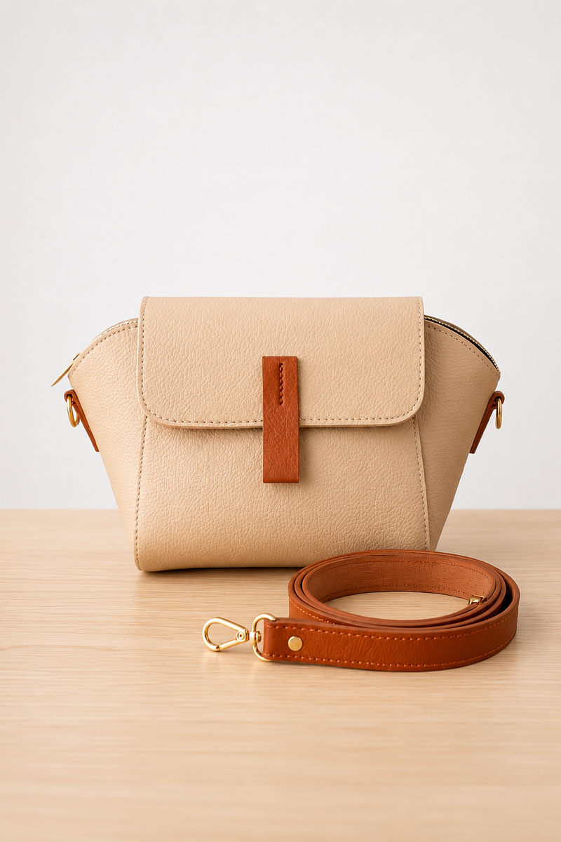 Classic Crossbody Bag - Beige