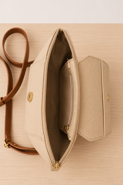 Classic Crossbody Bag - Beige