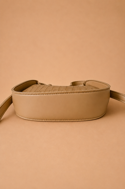 Crescent Shoulder Bag - Beige