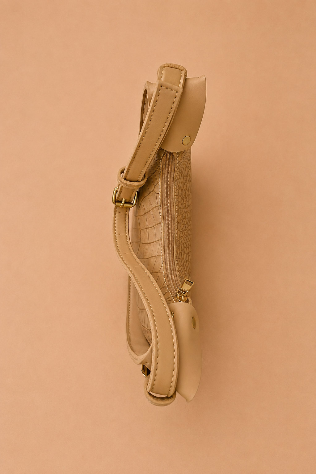 Crescent Shoulder Bag - Beige