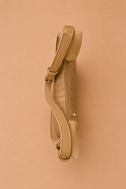 Crescent Shoulder Bag - Beige