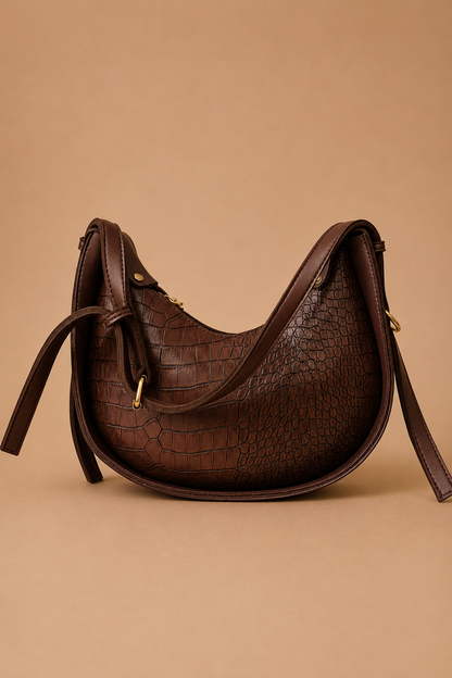 Crescent Shoulder Bag - Brown