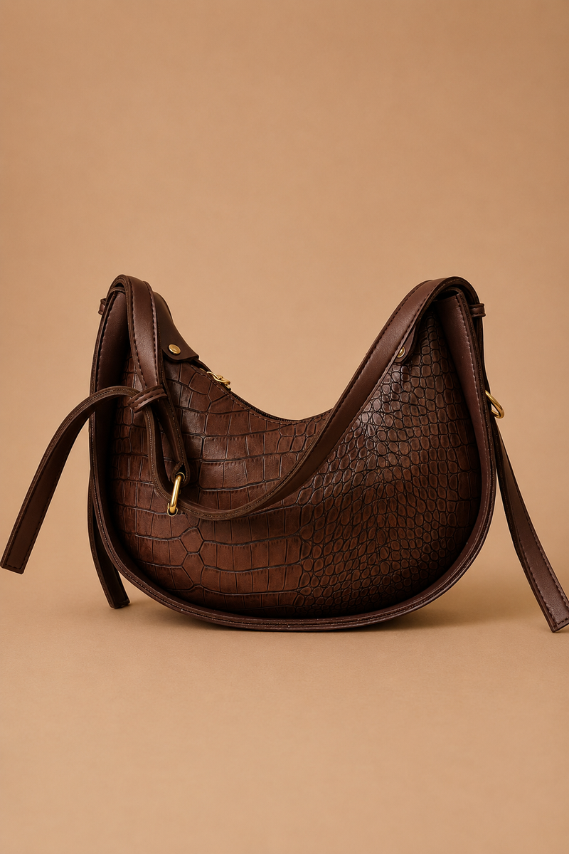 Crescent Shoulder Bag - Brown