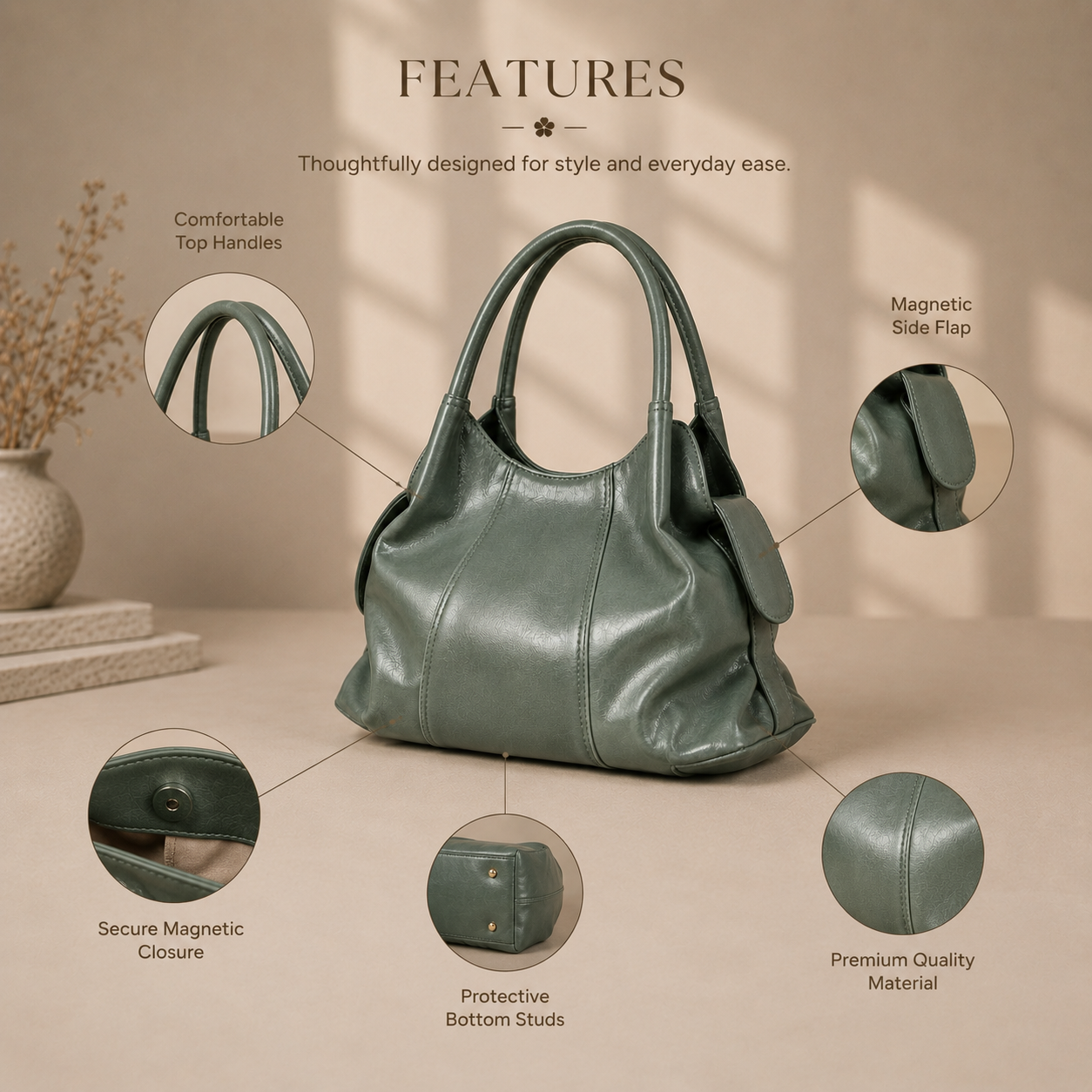 Daily Muse Shoulder Bag - Green