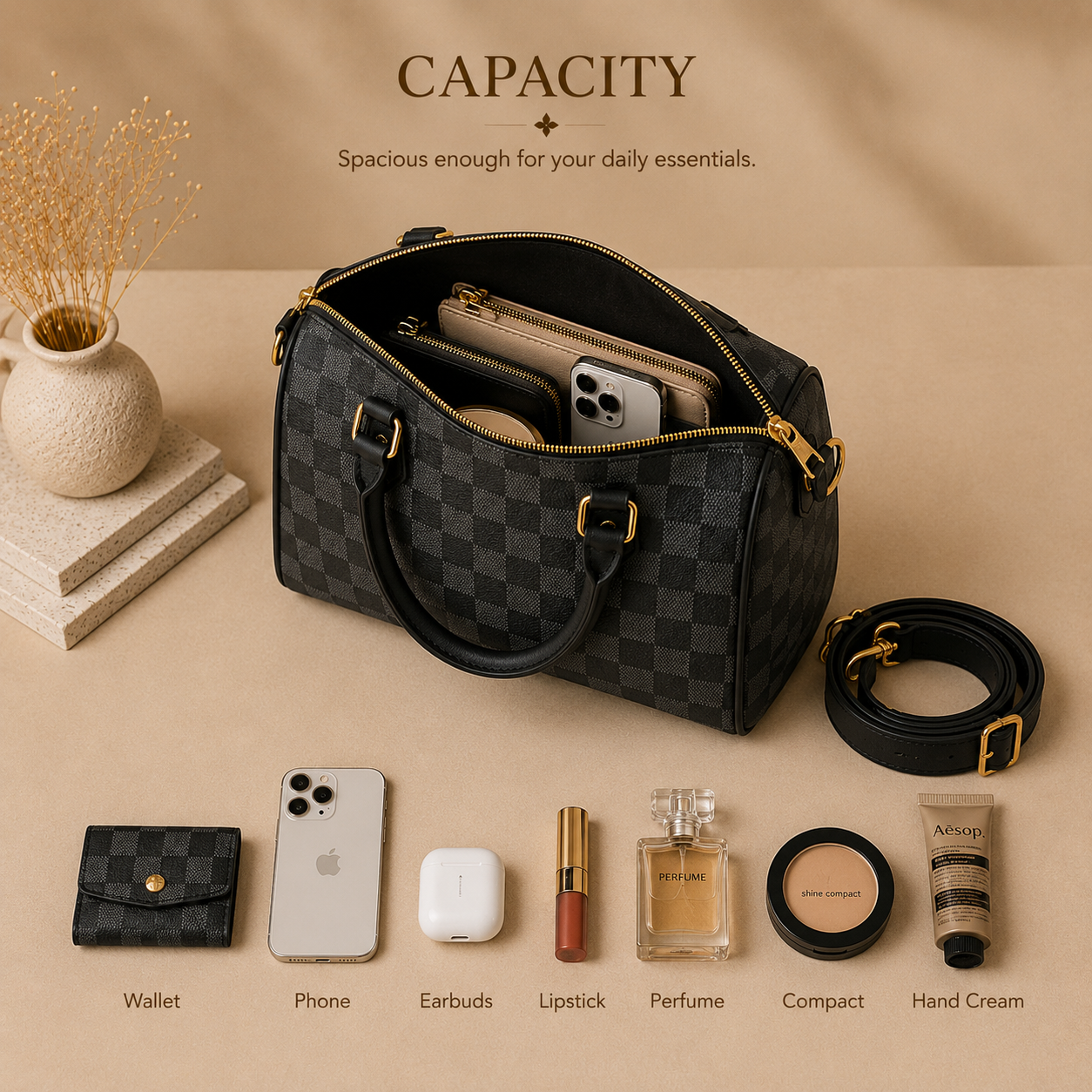 Checkmate Crossbody Bag - Black