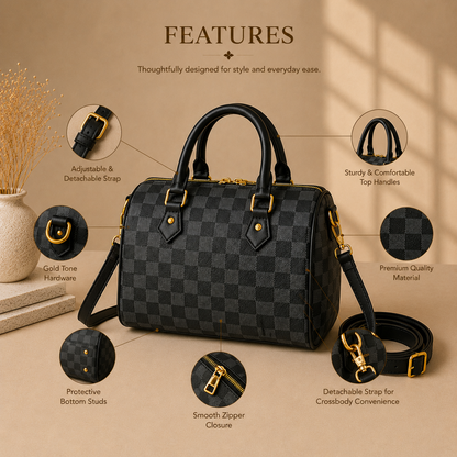 Checkmate Crossbody Bag - Black