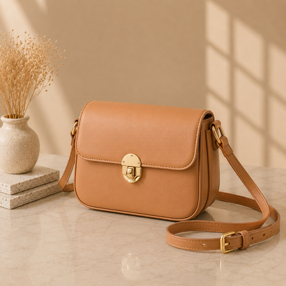 Luna Lock Shoulder Bag - Black