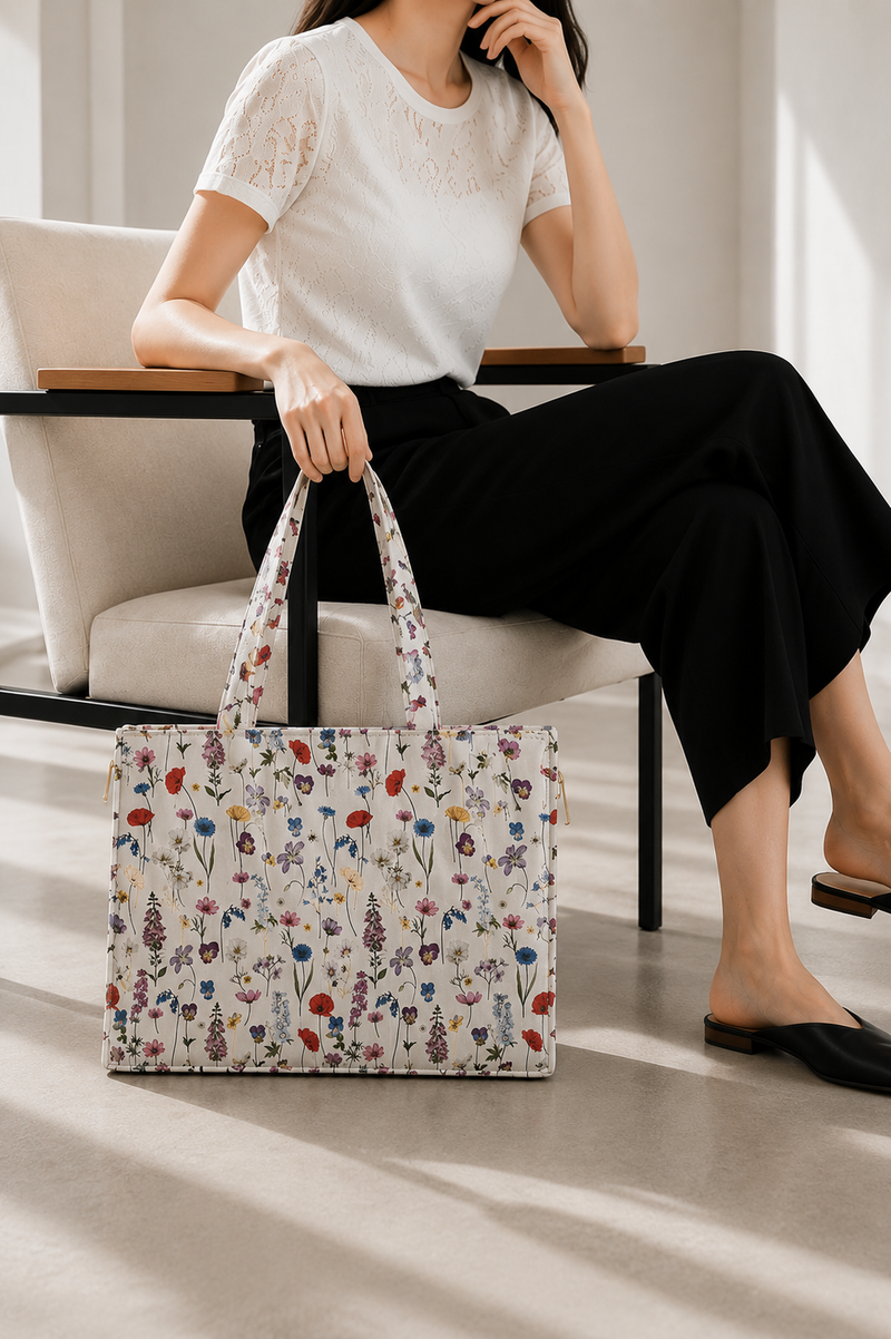 ES Canvas Flora Tote Bag