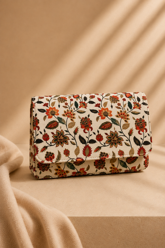 ES Floral Canvas Crossbody Bag