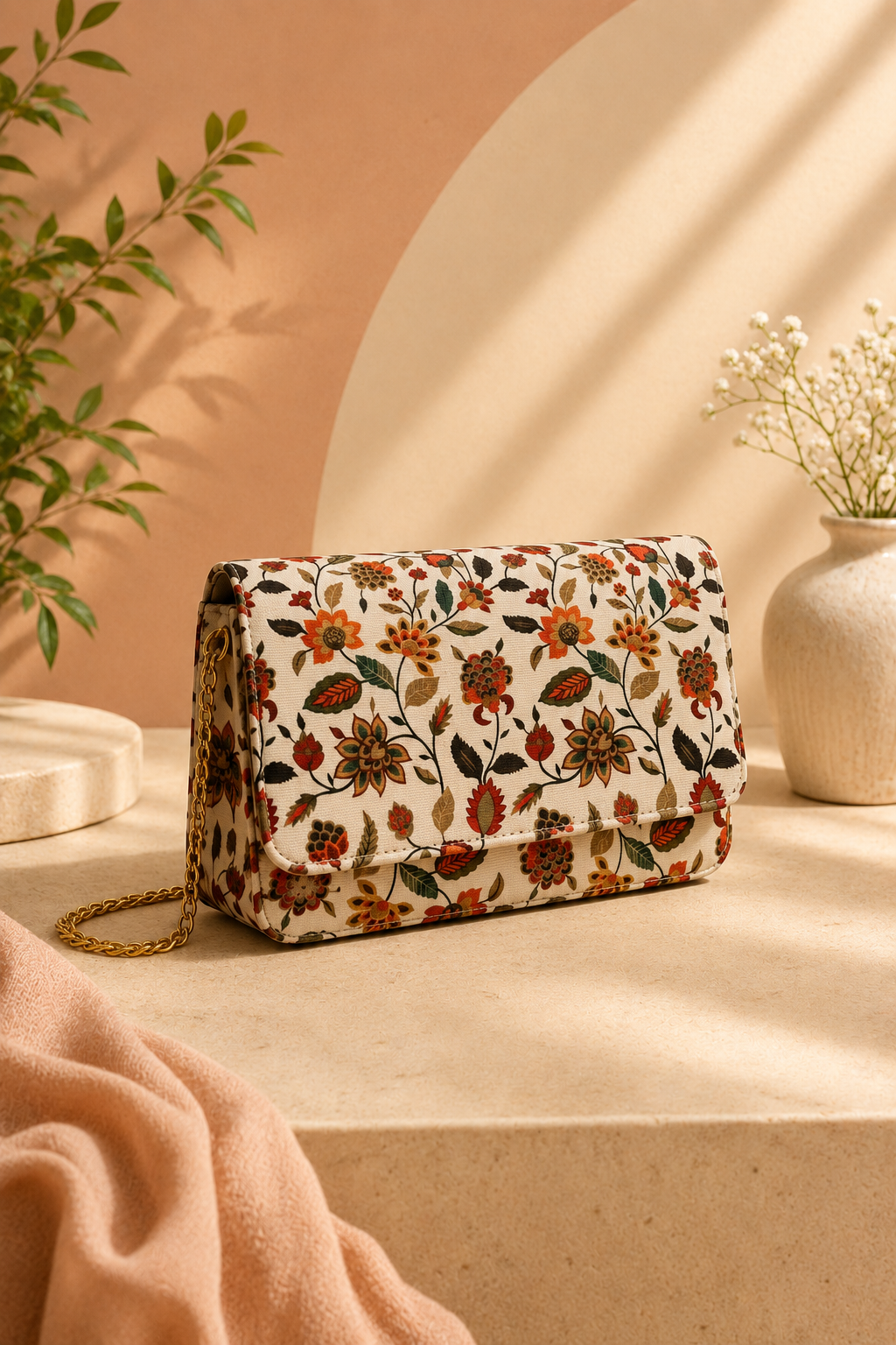 ES Floral Canvas Crossbody Bag