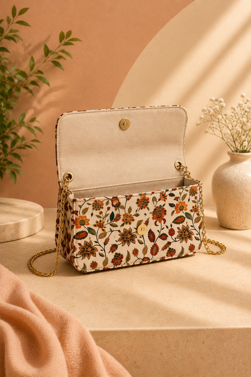 ES Floral Canvas Crossbody Bag