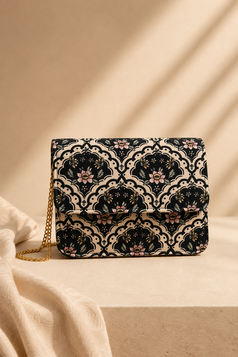 ES Noir Canvas Crossbody Bag