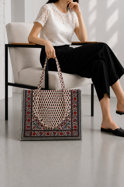 ES Canvas Rangoli Tote Bag
