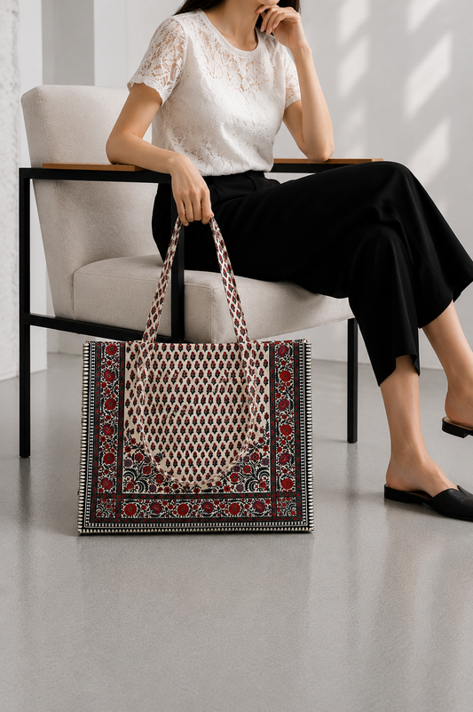 ES Canvas Rangoli Tote Bag