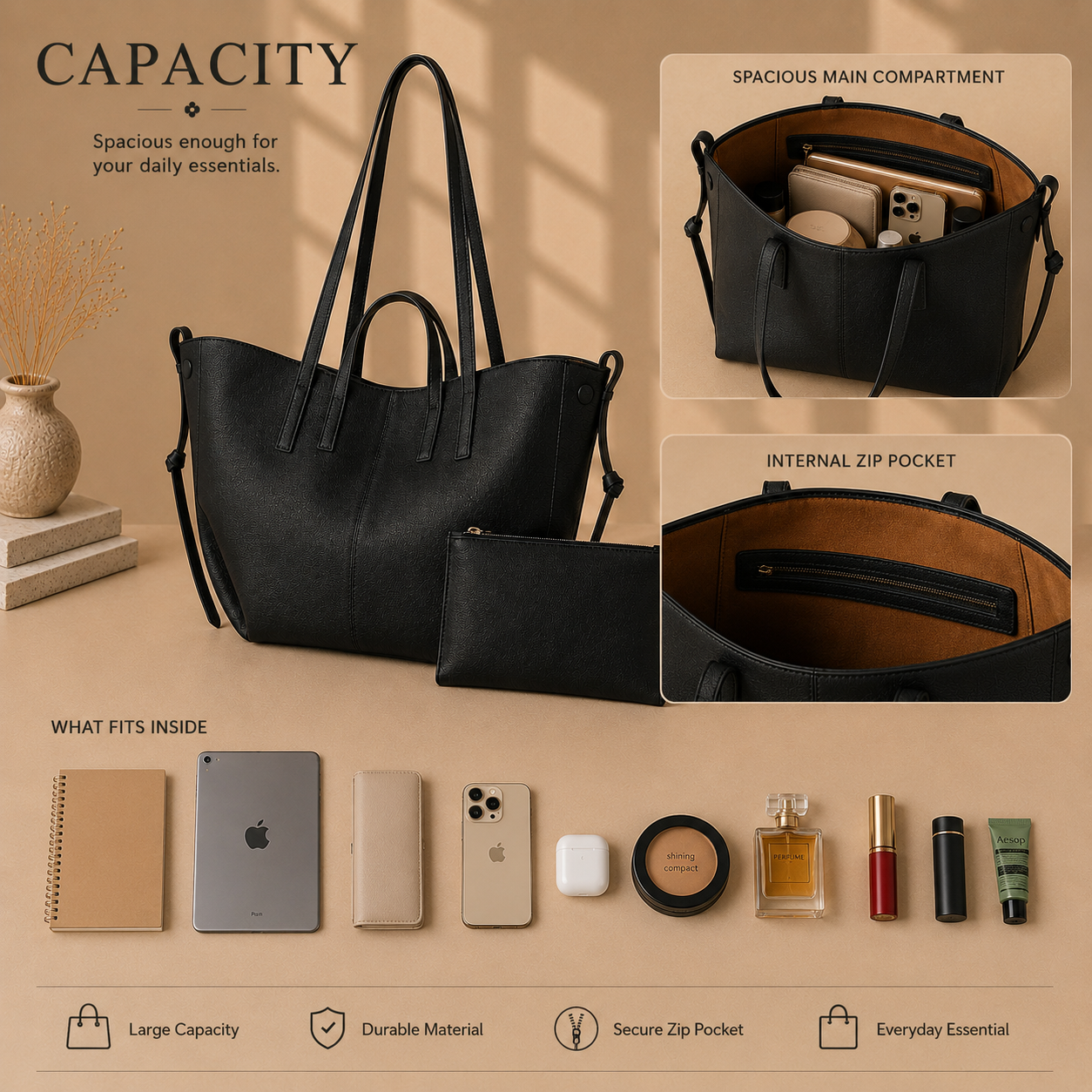 Signature Tote Bag Capacity